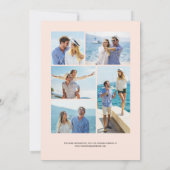 Navy Rose Gold Agate Blush 5-Foto Save the Date Einladung (Rückseite)