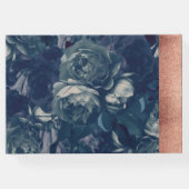Navy Rose Gold Bouquet Wedding Gästebuch (Rückseite)