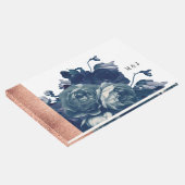 Navy Rose Gold Bouquet Wedding Gästebuch (Ecke)