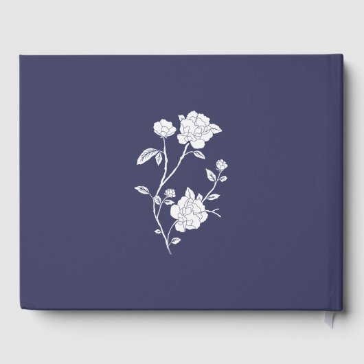 Navy Rose Wedding Guest Book Gästebuch (Rückseite)