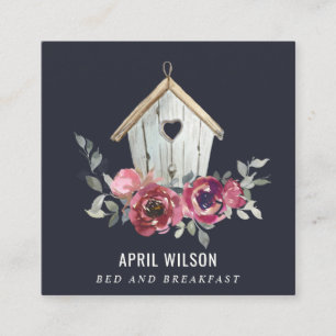 NAVY ROTE ROSE FLORAL WOOD ZUHAUSE BLEIBE BED FRÜ QUADRATISCHE VISITENKARTE