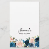 Navy Royal Blue Blush Pink Brautparty (Rückseite)