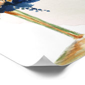 Navy Rust Boho Floral Brautparty Willkommen Poster (Ecke)