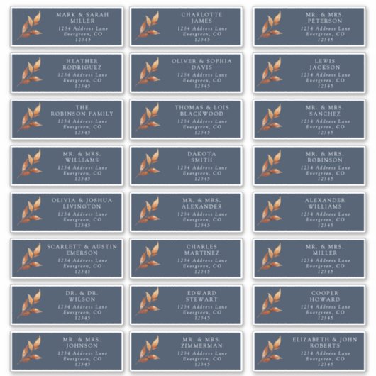 Navy Rust Guest Address Labels (Vorderseite)