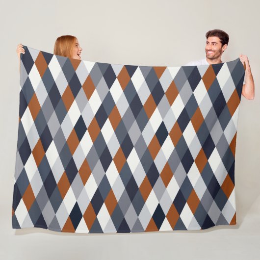 Navy Rust Small Geometry VIIBb Fleecedecke (Beispiel)