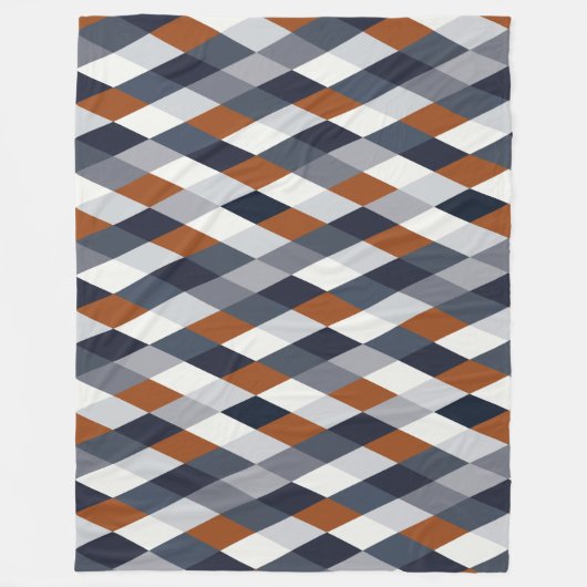 Navy Rust Small Geometry VIIBb Fleecedecke (Vorderseite)