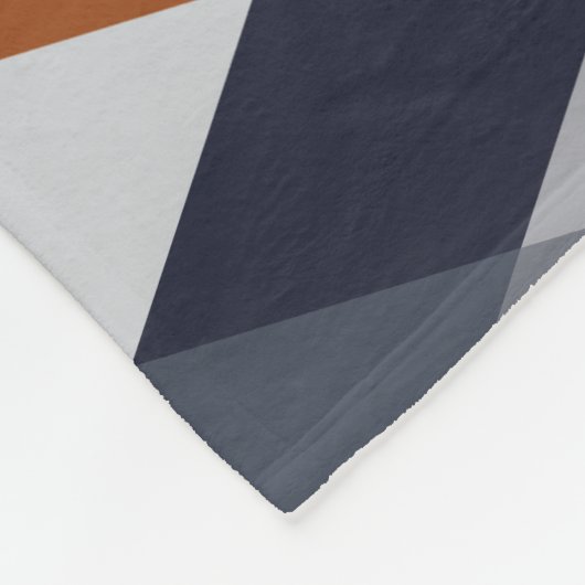 Navy Rust Small Geometry VIIBb Fleecedecke (Ecke)