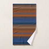 Navy & Rust Vertical Stripes Badhandtuch Set (Handtuch)