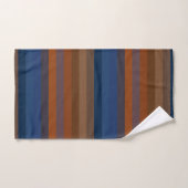 Navy & Rust Vertical Stripes Badhandtuch Set (Handtuch)