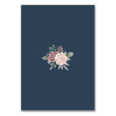 Navy Rustic Boho Dusty Rose Tischnummer (Rückseite)