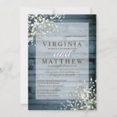 NAVY RUSTIC GIPSKRAUT WEDERINVITATION EINLADUNG (Vorderseite)