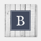 Navy Rustic Monogram Magnet (Vorne)