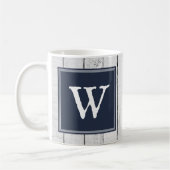 Navy Rustic Monogram Tasse (Links)