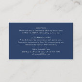 Navy Rustic Wildflower QR Code Mini Details Platzkarte (Rückseite)