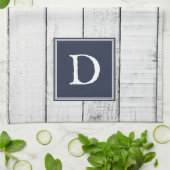 Navy Rustica Monogram Handtuch (Gefaltet)