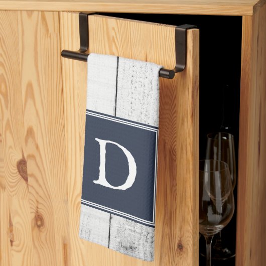 Navy Rustica Monogram Handtuch (Drittel gefaltet)