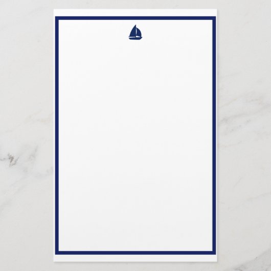 Navy Sailboat Briefpapier (Vorderseite)