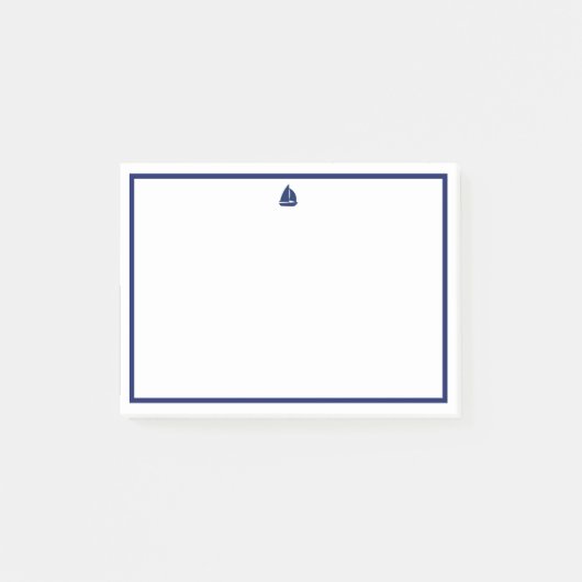Navy Sailboat Post-it Klebezettel (Vorderseite)
