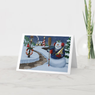 Navy Sailor Snowman Holiday Grußkarte Feiertagskarte