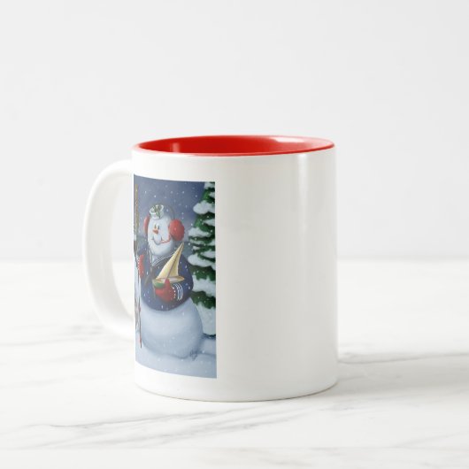 Navy Sailor Snowman Holiday Tasse (Vorderseite Links)