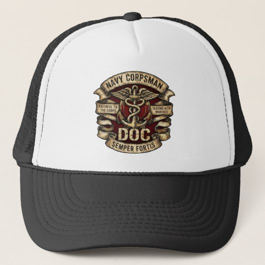 Navy-Sanitäter DOC Trucker Hut Truckerkappe (Vorderseite)