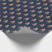 Navy Santa Armadillo mit Geschenk Snowflake Muster Geschenkpapier (Ecke)