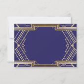 Navy Save the Date Wedding Party Gold Einladungen (Rückseite)