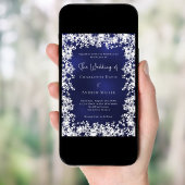 Navy Schneeflocken Winterhochzeit QR Code UAWG Einladung