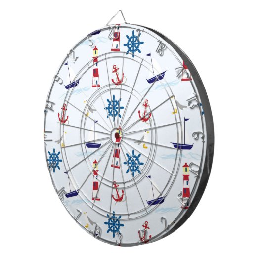 Navy schönes Sommerdesign Dartscheibe (Vorderseite rechts)