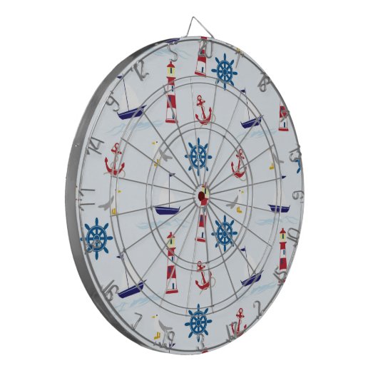 Navy schönes Sommerdesign Dartscheibe (Vorderseite Links)