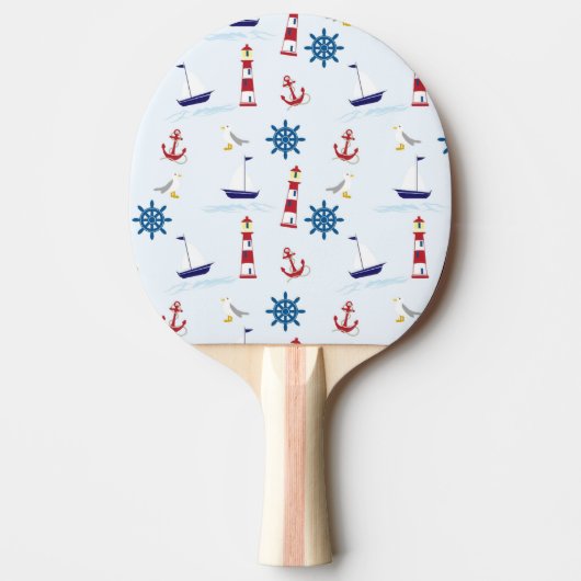 Navy schönes Sommerdesign Tischtennis Schläger (Vorderseite)