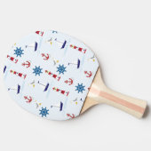 Navy schönes Sommerdesign Tischtennis Schläger (Seitenansicht)