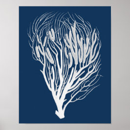 Navy Sea Coral #7 Stranddekor Kunst Poster