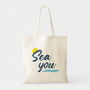 Navy Sea You Sun and Ocean Blue Waves Summer Beach Tragetasche