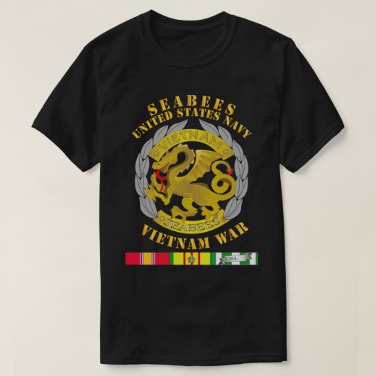 Navy - Seabees Medal - Vietnam War w SVC   T-Shirt (Design vorne)