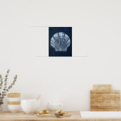 Navy Seashell Beach Deco Print No. 2 Poster (Küche)