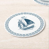 Navy-Segel Runder Pappuntersetzer (Angewinkelt)