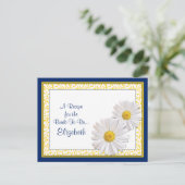 Navy Shasta Daisy Rezept Card für die Braut zu sei Postkarte (Stehend Vorderseite)