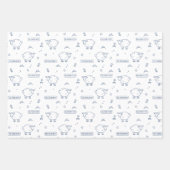 Navy Sheep Eid Mubarak Kids Geschenkpapier Set (Vorderseite 2)