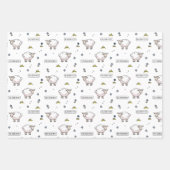 Navy Sheep Eid Mubarak Kids Geschenkpapier Set (Vorderseite)