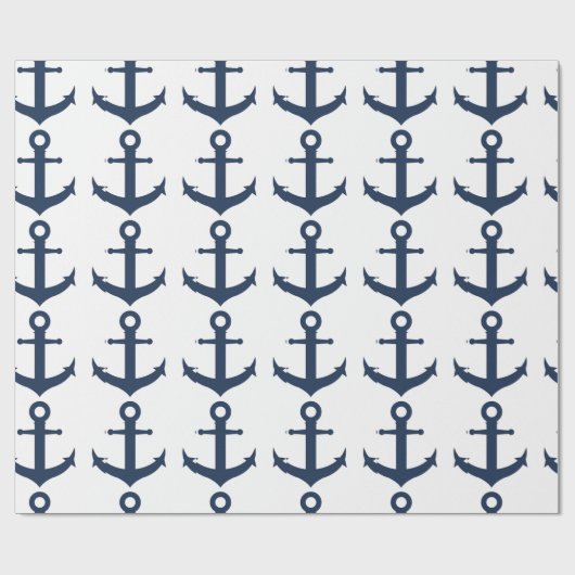 Navy Ship Anchor Nautical  Geschenkpapier (Flach)