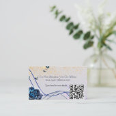Navy Silber Gold Umschlagkarte mit QR-Code Begleitkarte (Stehend Vorderseite)