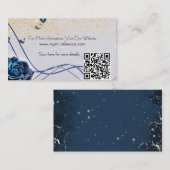 Navy Silber Gold Umschlagkarte mit QR-Code Begleitkarte (Vorne/Hinten)