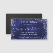Navy-Silber-Hochzeit speichern Sie den Datums-Magn Magnetkarte (Vorne/Hinten)