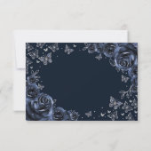 Navy Silber Quinceanera Dankeskarte (Rückseite)