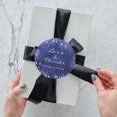 Navy Silber Vielen Dank für Ihre Hochzeit Runder Aufkleber