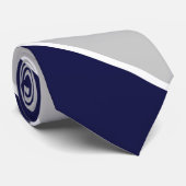 Navy Silver and White Krawatte (Gerollt)
