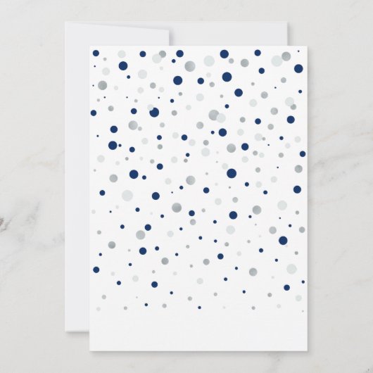 Navy & Silver Balloons | Oh Baby Boy Baby Dusche Einladung (Rückseite)