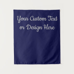 Navy Silver Custom Sign Personalisiertes Brautpart Wandteppich