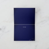 Navy Silver Diamond Sparkle Gown Quinceanera Dankeskarte (Innenseite)